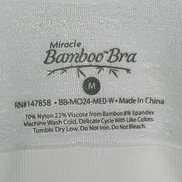 Miracle Wireless Comfort Bamboo Bra. Size M - Picture 4 of 4